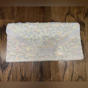 Vintage Handmade Beaded Clutch - made‎ in Hong Kong